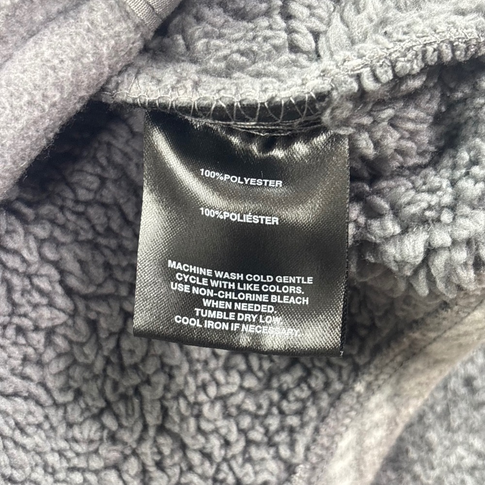 Voyager Fleece Shirt Jacket Medium Gray Striped Sherpa Lined Mens - Picture 3 of 7